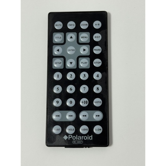 Polaroid RC-6007 Remote Control Black Replacement DVD TV Player Universal Tested - Picture 1 of 2